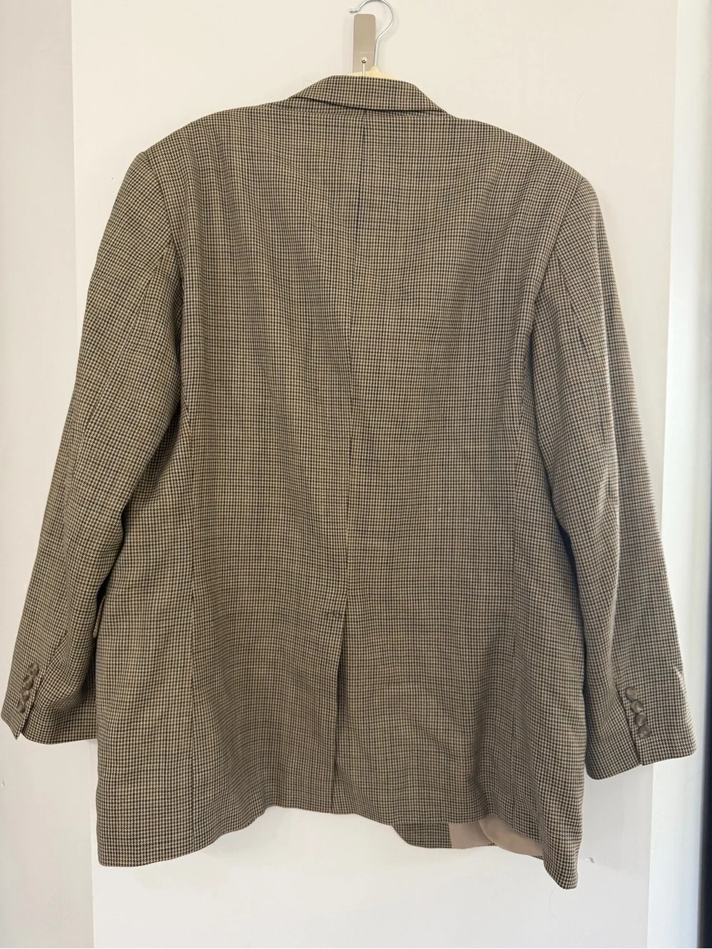 Lauren Ralph Lauren men’s 46L brown black tan lined wool houndstooth blazer